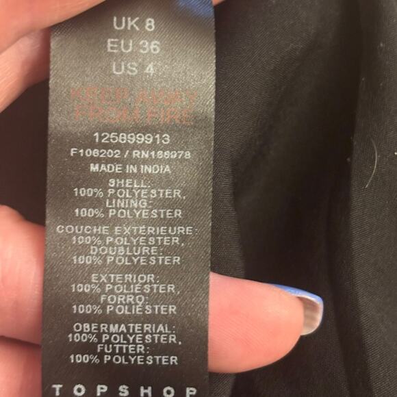 TOPSHOP NWOT Floral Wrap Strappy Mini Dress Size 4 - Picture 8 of 8